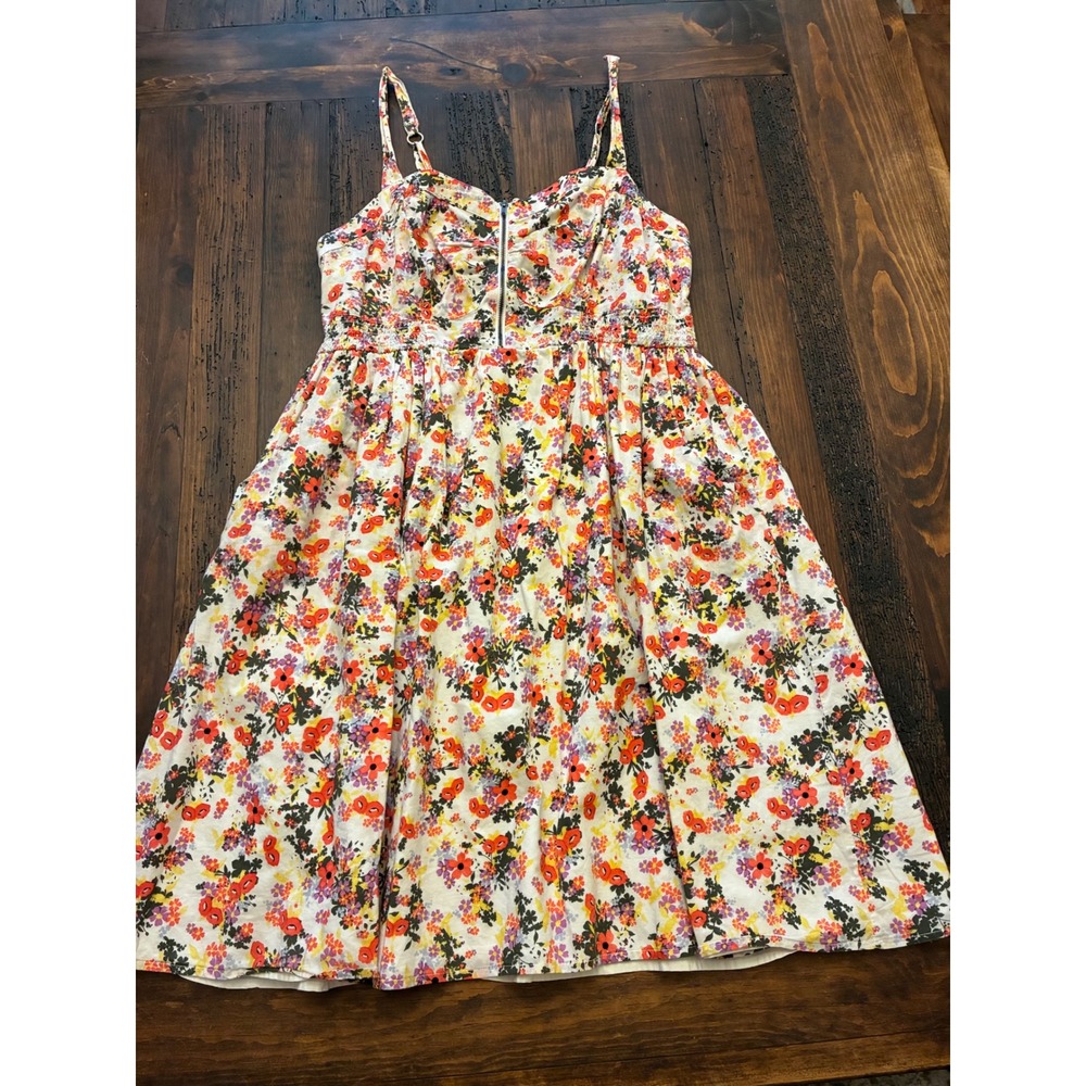 Torrid Floral Smocked Summer Dress Knee Length Sleeveless Feminine Women's 14